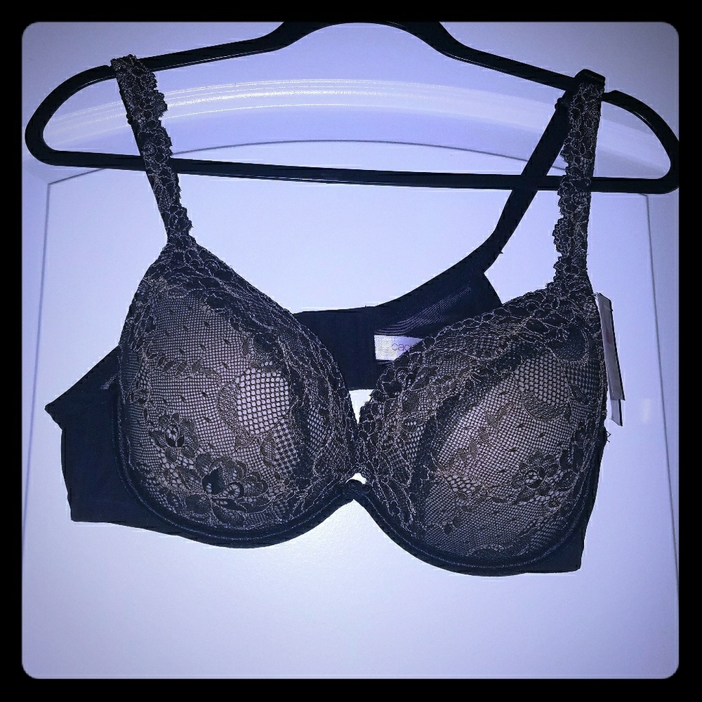 Cacique black and cream lace bra